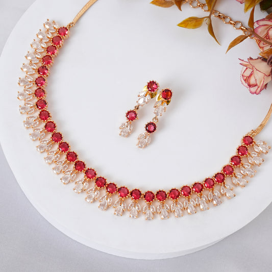 Rosabella American Diamond Necklace Set for Women