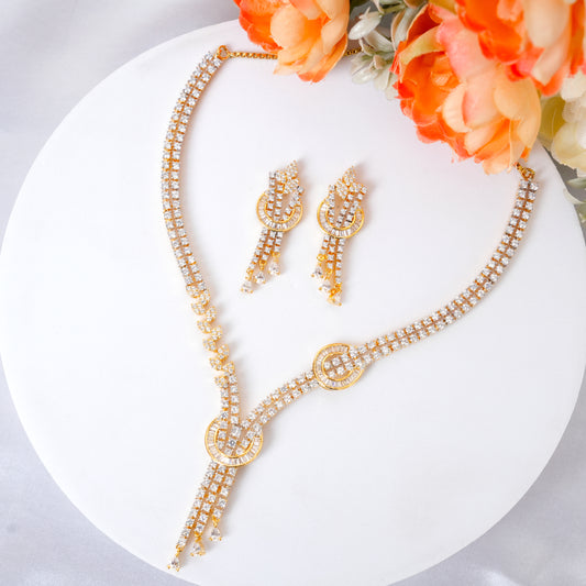 Celeste Cascade American Diamond Necklace Set