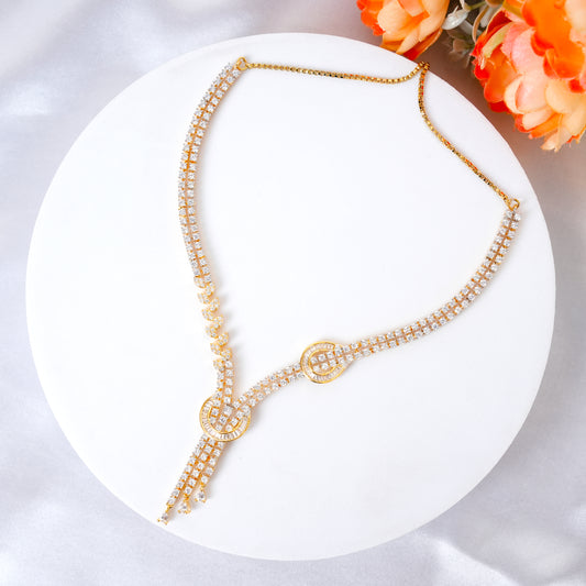 Celeste Cascade American Diamond Necklace Set