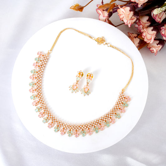 Pastel Bloom Crystal Choker Necklace