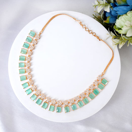 Mint Aura Crystal Statement Necklace