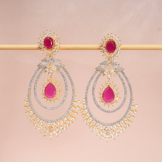 Roselle Ruby Statement Earrings