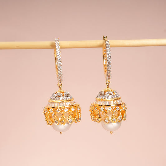Aloura Pearl Jhumka Earrings