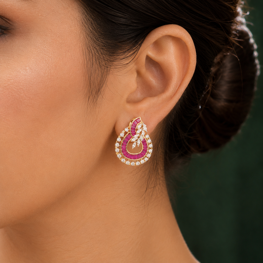 Elara Ruby Pendant Set