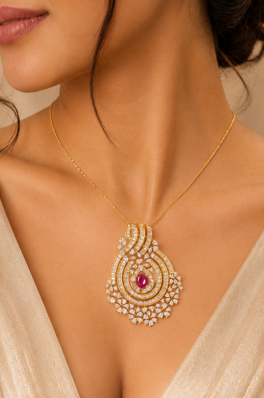 Avelora Ruby Pendant Set