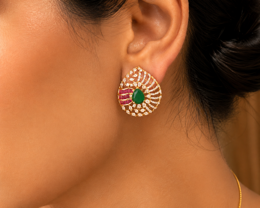 Zivara Emerald Pendant Set