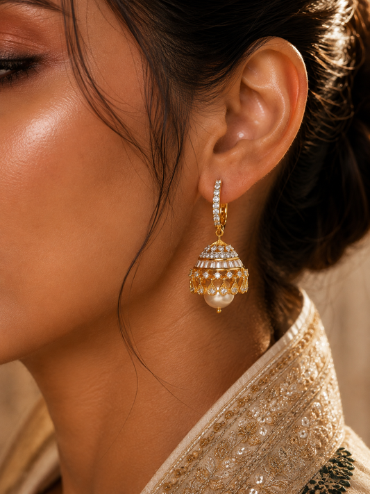 Aloura Pearl Jhumka Earrings