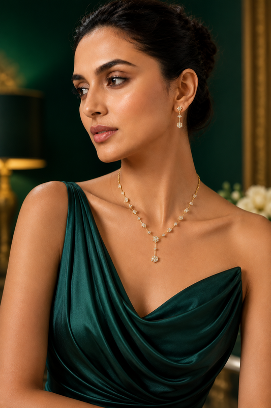 Celeste Spark American Diamond Necklace Set