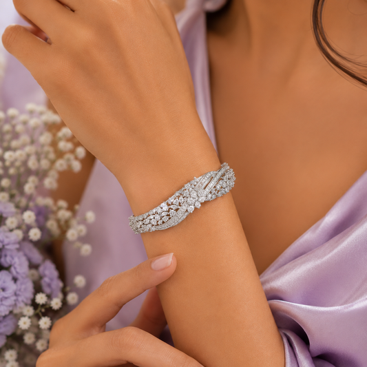 Infinity Luxe Diamond Bracelet | Silver Finish