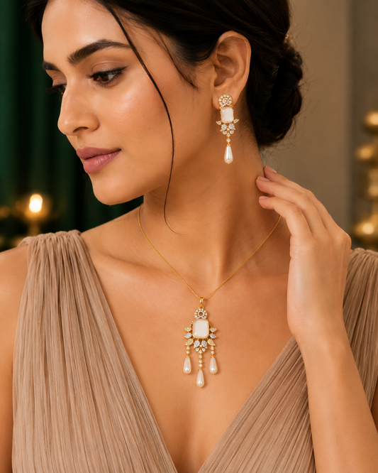 Pearl Cascade Pendant Set