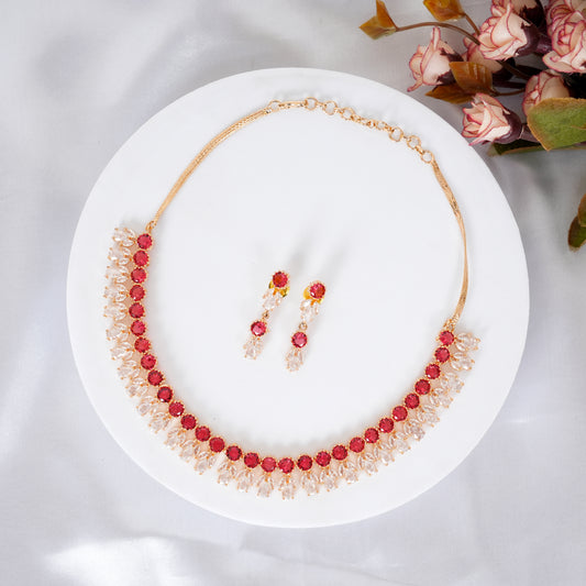 Rosabella American Diamond Necklace Set for Women