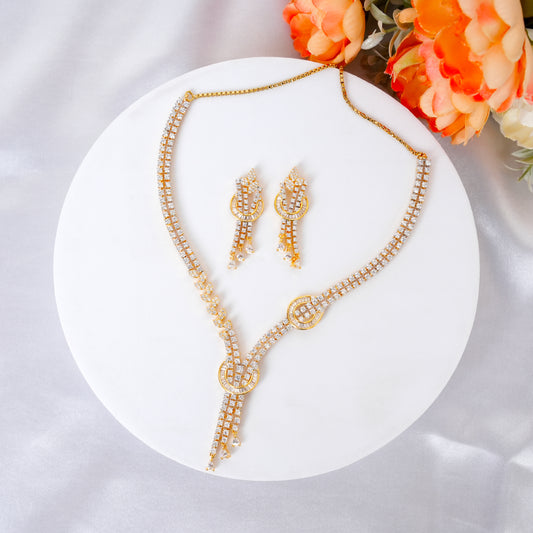 Celeste Cascade American Diamond Necklace Set