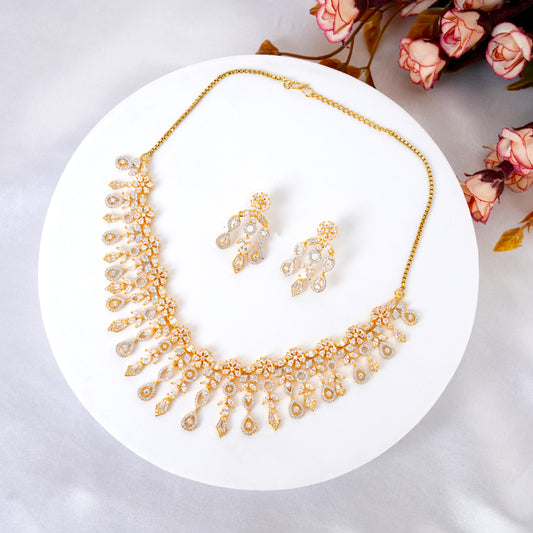 Celestial Cascade American Diamond Necklace Set