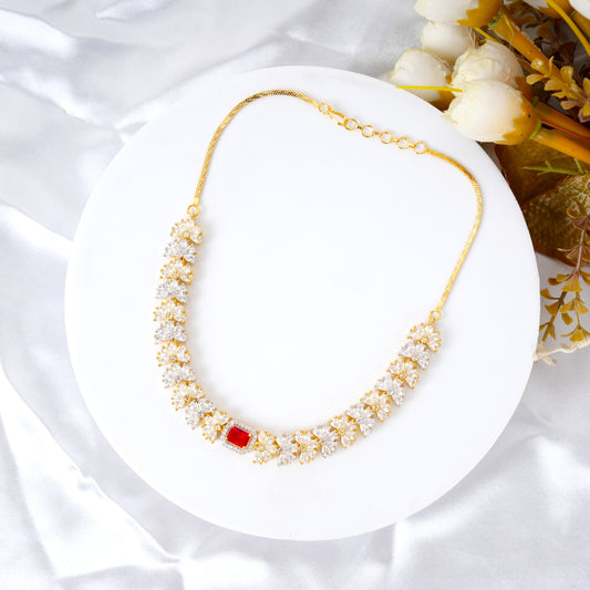 Ruby Royale American Diamond Necklace Set