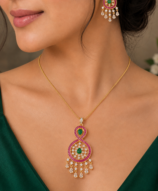 Meher Multicolour Pendant Set