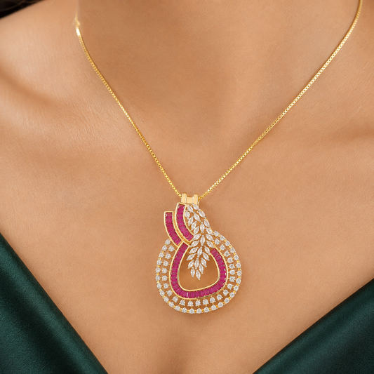 Elara Ruby Pendant Set
