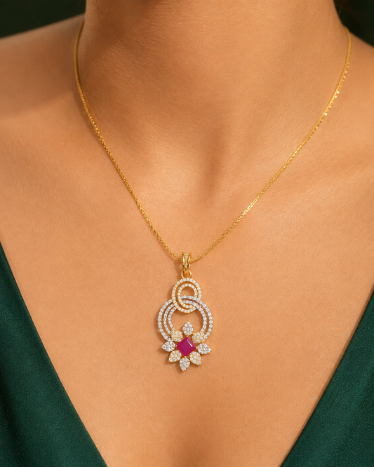Virelle Ruby Pendant Set