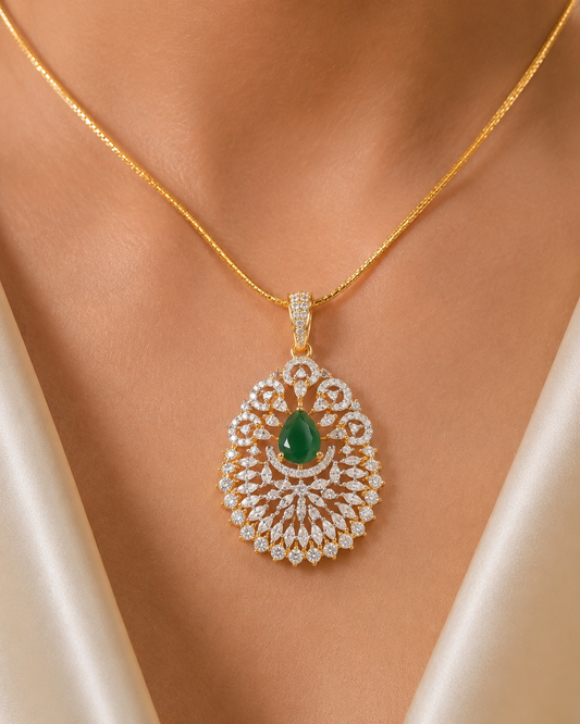 Emerelle Emerald Pendant Set