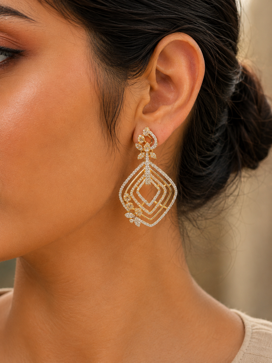 Aurelle Diamond Statement Earrings