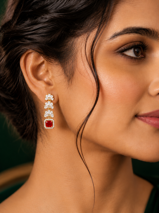 Ruby Royale American Diamond Necklace Set