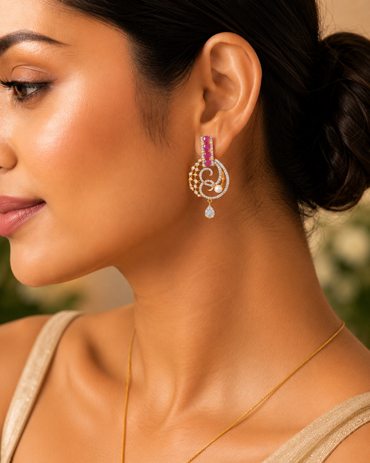 Ruby Royale Pearl Pendant Set